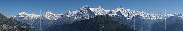 Panoramafoto Berner Alpen: Wetterhorn bis Tschingelhorn