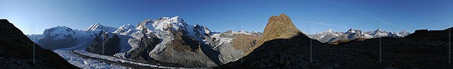 Panoramic morning in mountains