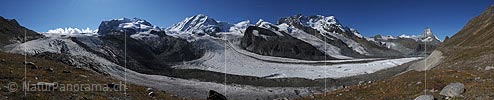 High-resolution panoramic image of four-thousand Zermatt