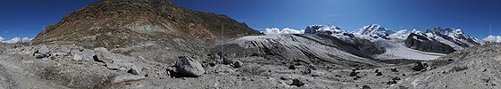 Panoramaaufnahme Gornergletscher