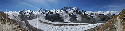 Large panoramic picture glaciers oberhalb Zermatt (Date 8.2008)