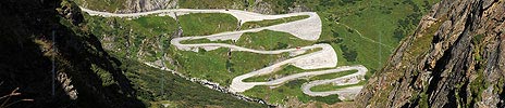 Panoramic image Tremola (Gotthard Pass)