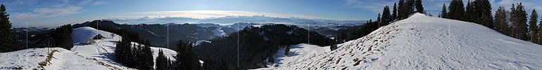 Grosspanoramabild Emmentaler Winterlandschaft