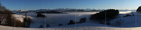 Panoramabild Winterlandschaft mit Nebelmeer
