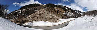 Panoramic picture avalanche cone