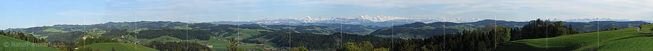 Panoramabild Berner Alpen vom Emmental