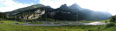 Panoramic picture of mountain lake