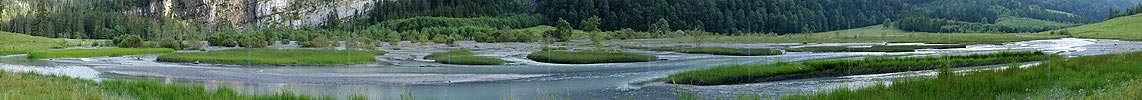 Panoramic picture the shallow water