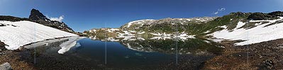 Panoramabild Spiegelung und Eisscholle im Geisspfadsee