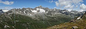 Big panorama picture of a Swiss alpine pass (Furkapass)