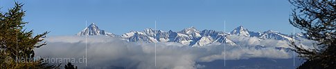 Panoramabild Bergkette mit Bietschhorn
