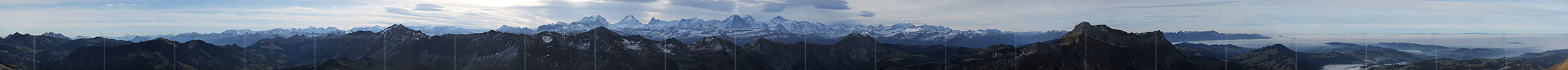 Grosspanoramabild Alpenkette der Berner Alpen