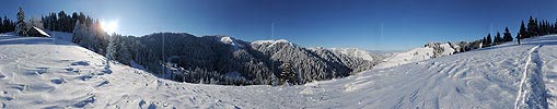 High-resolution panoramic picture snow scenery
