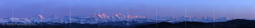 Panorama Abendstimmung mit Alpenkette