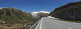 Panoramic picture of alpine pass
