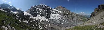 Panoramic picture Morgenhorn and Gamchigletscher (Kiental, Bernese Oberland, Switzerland)