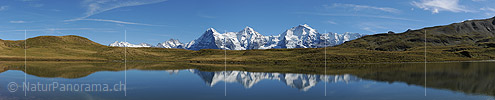Panorama Reflecion with Eiger, Mönch und Jungfrau (Bernese Oberland, Switzerland)