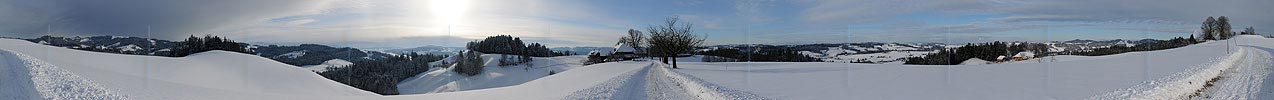 Panoramic picture winter in the Emmental (Emmental, Switzerland)