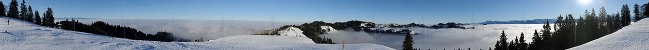 Panoramic picture Napfgebiet over nebulous sea