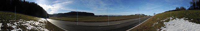 Panorama High street in charming hill scenery