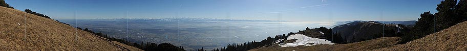 Panoramic picture Swiss middle country and the Swiss Alps