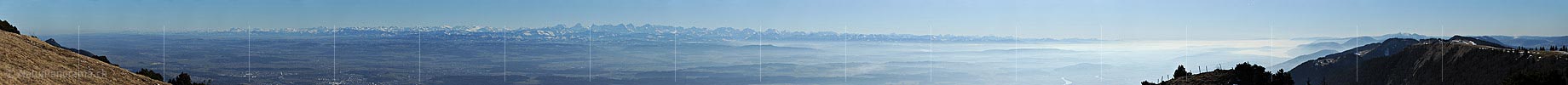 Panorama of swiss alps from the Hasenmatt