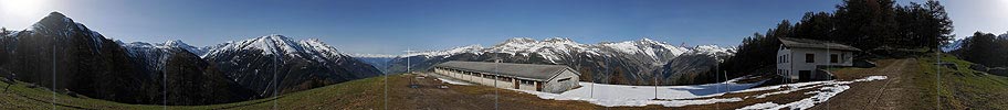 Panoramic picture Alpe Frid above Ernen (Valais, Switzerland)
