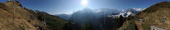 Panoramic picture Lauterbrunnental and the Bernese Alps (Switzerland)