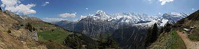 Panorama Lauterbrunnental and the Bernese Alps (Switzerland)
