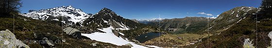Panoramabild Bergsee in Naturlandschaft (Mässersee, Binntal)