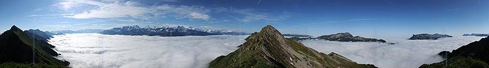 360° Summit panorama Schnierenhörnli (Bernese Oberland, Switzerland)