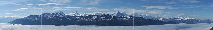 Panoramafoto Berner Alpen vom Brienzer Grat