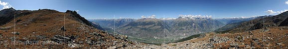 360° summit panorama Ergischhorn (Swiss Alps, Switzerland)