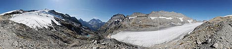 360° Panorama view Birg glacier, Aleptli glacier and Kanderfirn (Bernese Alps, Switzerland)