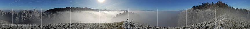 360° Panorama Rime of the fog line