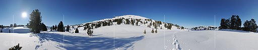 Hochauflösendes Panoramabild einer Winterlandschaft in den Bergen