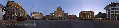360° Large panoramic image national bank, federal building and federal court