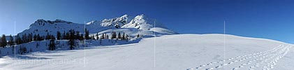 Panorama Winter mountain landscape