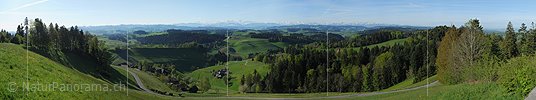 Gigapixelpanorama Emmentaler Hügellandschaft von der Lueg