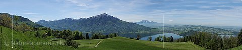 Panoramabild Rigi und Zugersee vom Walchwilerberg