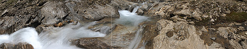Panorama photo Mountain creek (Long-term exposure)