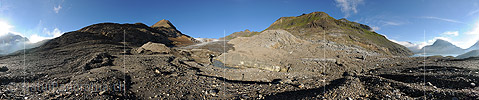 360° Panorama view Gries glacier (Griesgletscher, date 8.2012)