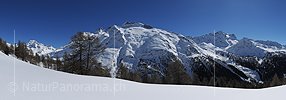 Panoramabild Winterlandschaft in den Walliser Alpen