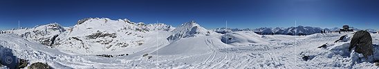 360° Panoramabild Grosser Aletschgletscher von der Moosfluh (Aletscharena)