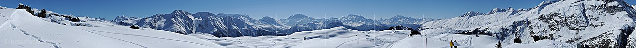 Panoramafoto Winterlandschaft Moosfluh, Aletsch