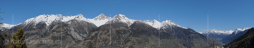 Panorama photo Bietschhorn massif from south