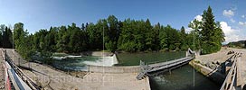 Panoramic photo River Emme 4 days after flooding from 1.6.2013