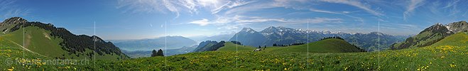 360° Gipfelpanorama vom Heitihubel im Simmental