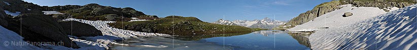 P013194: Panoramafoto Spiegelung der östlichen Berner Alpen im Remersee