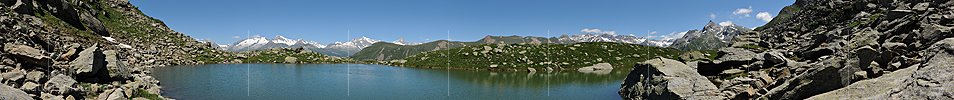 Panoramafoto Schaplersee und Berner Alpen